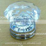 Modern European Crown Shape Crystal Cabinet Door Knob 35mm on Brass Base thumbnail-3