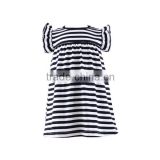 Latest design wholesale fashionable stripe dress little baby girls dress cotton baby girls dress