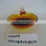 Hand Painted Cooker Soup Plate thumbnail-1