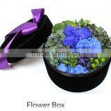 Round Fabric Flower Boxes With Ribbon Bowknot thumbnail-3