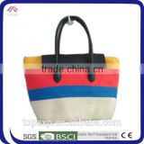 High Quality Denim Handbag Striped Bag