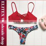 2017 Newest Halter Green Leaves Print Sexy Micro Bikini CK371 thumbnail-5