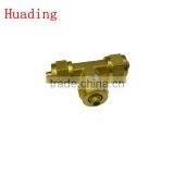 Brass Marterial ,T Type Air Hose Connector With Hex Nuts ,for Pe,pu Nylon Hose thumbnail-1