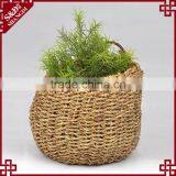 Seagrass Woven Home or Cafe Wall Handmade Decorate Flower Basket With Hanging thumbnail-4