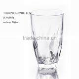 380ml Clear Glass Cup With Machine Made Lotus Pattern for Drinking thumbnail-1