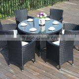 Outdoor Round Rattan Table With 6 Chairs, Round Garden Table thumbnail-2