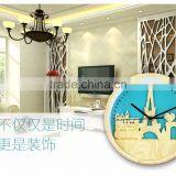 Bedroom/Living Room Tower Design Imitation Wooden Wall Clock, Decorative 10 Inch Mute Fasion Wall Clock For Wholesale thumbnail-1