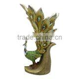 Shinning Coating Delicate Resin High Quality Peacock Statues thumbnail-1