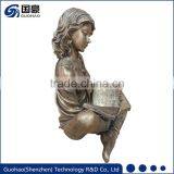 Life Size Bronze Girl Reading Statue Sculpture Decoration thumbnail-3