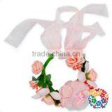 Wholesale Children 2 Pcs Adjustable Tiara Artificial Flower Crown And Waist Bracelet thumbnail-6