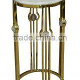 Golden Stainless Steel Plant Stand Pot Stand With Marble Top thumbnail-1