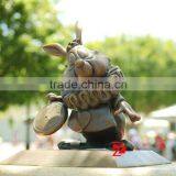 Outdoor Cartoon Cast Bronze Rabbit Statues for Decor thumbnail-1