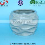 Wave Patterned Glazed Grey Table Ceramic Succulent Pots thumbnail-4