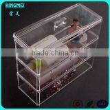 Mini Clear Acrylic Makeup Rectangle Storage Box With Lid thumbnail-3