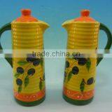Grapes Yellow Ceramic Oil Bottle thumbnail-1