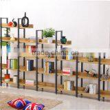 Display Wooden Side Steel Bookshelf,Household Steel - Wood Combination Bookcase thumbnail-3