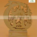 New Design Customed Christmas Wooden Laser Cutting With Light thumbnail-1