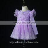 2017 Autumn Winter New Designer Dress Girl's High Quality Ruffle Beading Floral Party Dress thumbnail-4