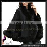 CX-B-P-54A Women Fashion Newest Fox Fur Trim Pashmina Shaw thumbnail-4