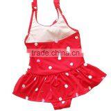 Baby Girl Red Swimsuit Polka Dot Beachwear Match Headband Wholesale thumbnail-3