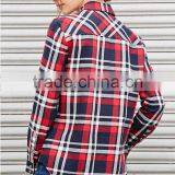 Flannel Button Front Shirt Wholesale Long Sleeve Plaid Shirt for Women thumbnail-2
