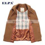 ELPA Tan Wool Long Slim Fit Winter Overcoat With Removable Cap for Boy thumbnail-4