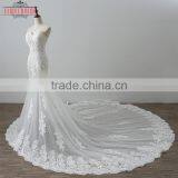 OEM White Long Lace Wedding Dress Mermaid thumbnail-3