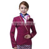 2016 New Style Cotton/polyester Blend Elegent Stewardess Airline Uniform for Stewardess Customize Logo Wholesale thumbnail-3
