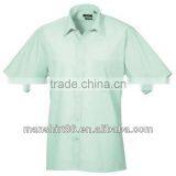 Mens Short Sleeve Formal Poplin Plain Work Shirt thumbnail-3