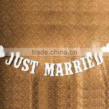 Just Married Wedding Banner Wedding Sign Photo Prop Wedding Party Decoration thumbnail-2