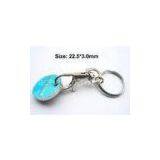 Promotional Trolley Coin Custom Metal Engraved Keychains Holder Key Ring LL-HK1004281