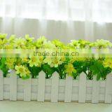Lovely Decorative Artificial Silk Restaurant Table Daisy Flower With Fence Set thumbnail-5