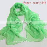 Chiffon Plain Muslim Yellow Scarf thumbnail-5