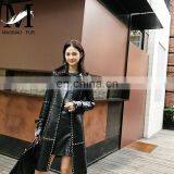Fashion Classical Lady Windbreaker 100% Leather Jacket Semiformal Wear Ladies Long Leather Jacket thumbnail-4