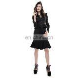 Punk Rave Women's Gothic Military Black Striped Fishtail Skirt Y-286 thumbnail-5