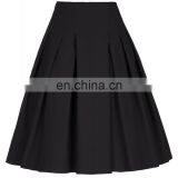 Grace Karin Women Solid Color High Stretchy Vintage Retro A-Line Short Black Skirt CL010451-1 thumbnail-3