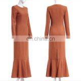 T-D627 China Elegant Women Winter Long Maxi Mermaid Cashmere Dress thumbnail-3