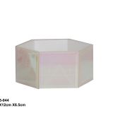 Colorful hexagonal glass jewelry box