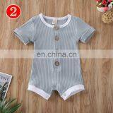 2020 Newest Summer Babay Clothes Ribbed Solid Romper Jumpsuit Baby Clothes Baby Clothing Boys' Rompers Baby+rompers thumbnail-5