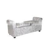 Reatai Modern White Tuft Ice Velvet Leather Material Wing Chair With Ottoman Bench Bedroom Storage Bench thumbnail-2