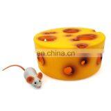 Eco-friendly Custom Color Cat Sticks Cheese Box With Electronic Mice Cat Toy Tease Cat Toy