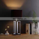 Customize Logo Silver Iron Base Cheap Modern Nightstand Lamp for Office Home Hotel thumbnail-2