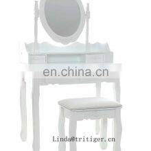 Plywood MDF Dressing Table Set With Mirror Makeup Vanity Table Wholesale thumbnail-1