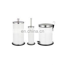 Comfortable Style Foot Pedal Bathroom Stainless Steel Garbage Can Set With Toilet Brush thumbnail-1