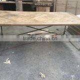 RE-1524 Wood Table With Wheels Vintage Wooden Office Table Quality Choice thumbnail-1