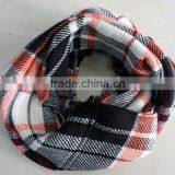 2014 Winter Newest Fashion Popular Classic Plaid Acrylic Knitted Circle Loop Scarf thumbnail-1