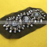 New Arrival Handmade Crystal Beaded Applique Work Design for Shoulder Decoration thumbnail-2