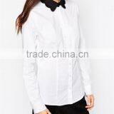 Floral Collar Matching Color Women Shirt Long Sleeves Women Blouse OEM Service thumbnail-4