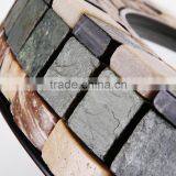 18 Inch Hot Sale Natural Coconut Shell Mosaic Specialty World Clock thumbnail-5