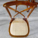 Dinning Wood Stackable Cross Back Chair thumbnail-5